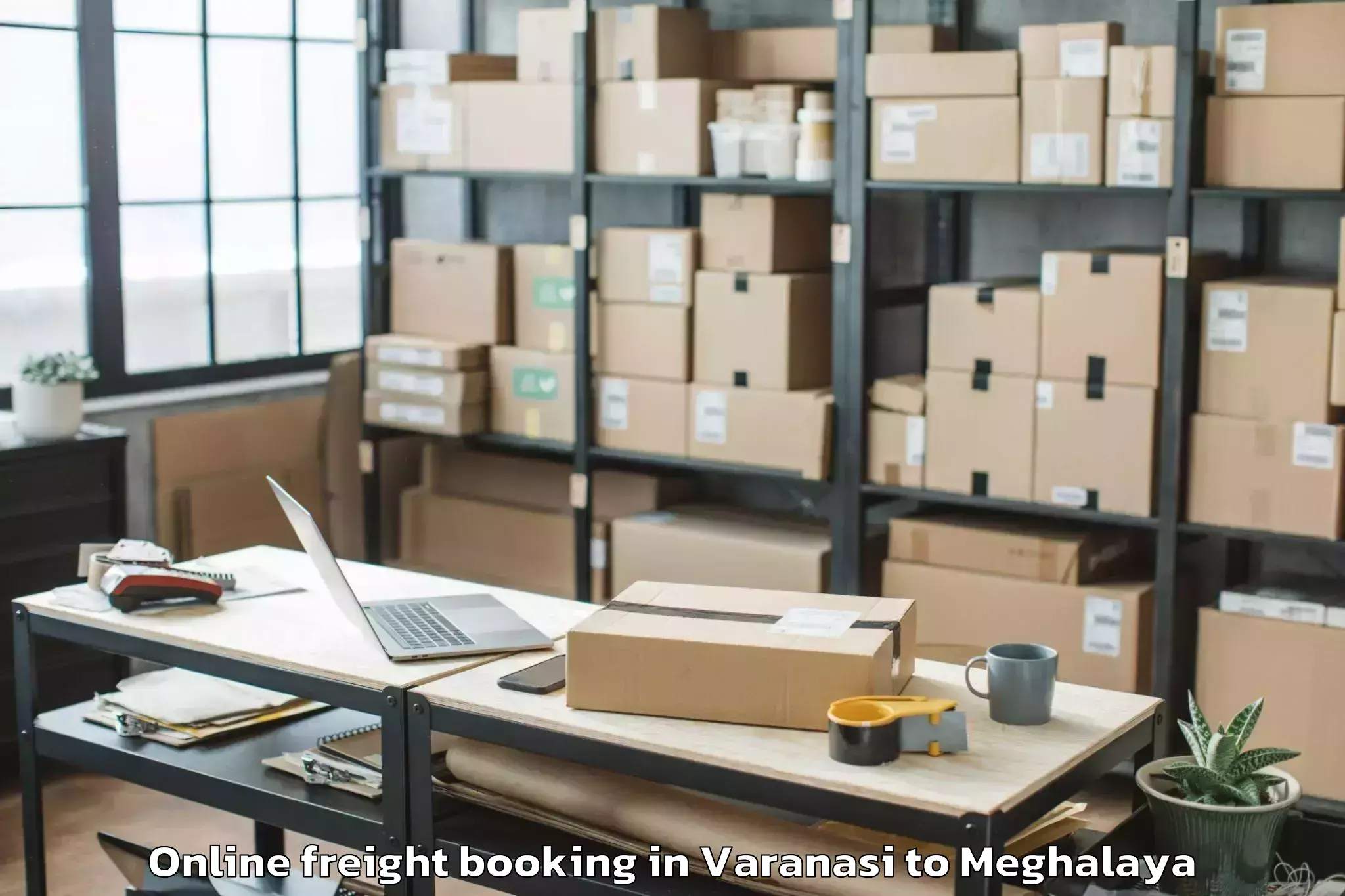 Top Varanasi to Williamnagar Online Freight Booking Available